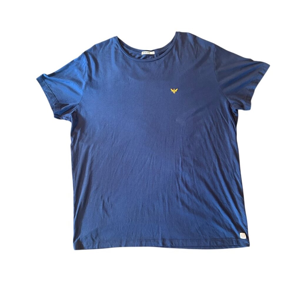 Marine Layer Blue Supima Cotton Modal Blend Embroidered Tee XL